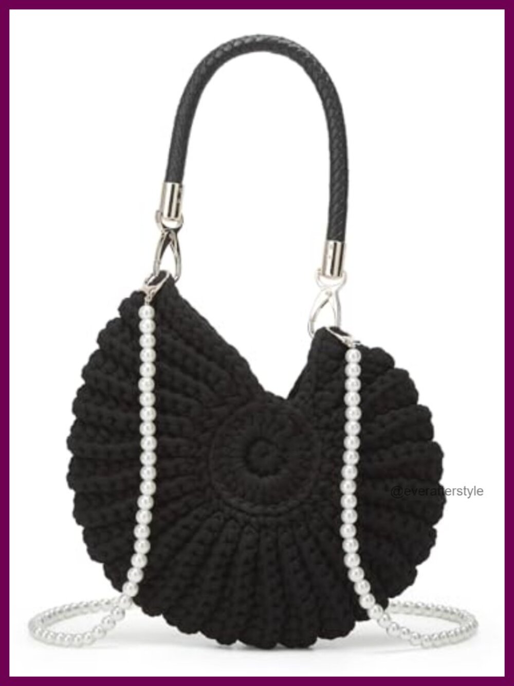 Crochet Bohemia Seashell Beach Bag Woven Hobo Shoulder Crossbody Purse